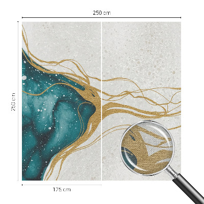 42D-Fototapete fürs Schlafzimmer Türkisfarbene Linien