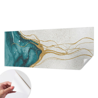 42D-Fototapete fürs Schlafzimmer Türkisfarbene Linien