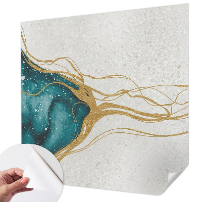 42D-Fototapete fürs Schlafzimmer Türkisfarbene Linien