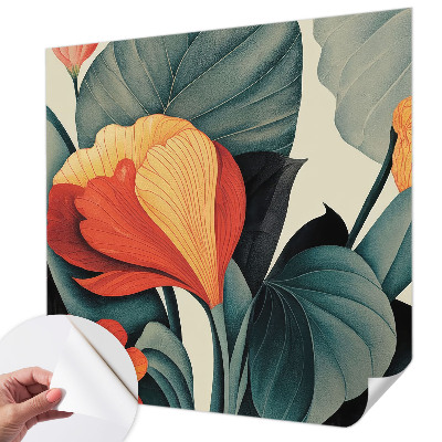 Motivtapete fürs Wohnzimmer Bunte Blumen