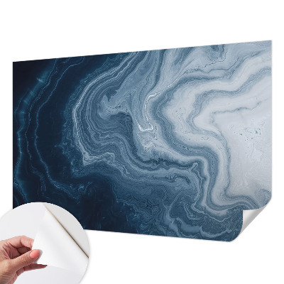 Selbstklebende Fototapete für die Wand mit blauem Wellenmotiv