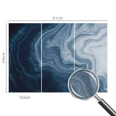 Selbstklebende Fototapete für die Wand mit blauem Wellenmotiv