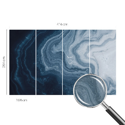 Selbstklebende Fototapete für die Wand mit blauem Wellenmotiv