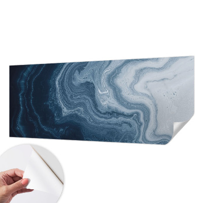 Selbstklebende Fototapete für die Wand mit blauem Wellenmotiv