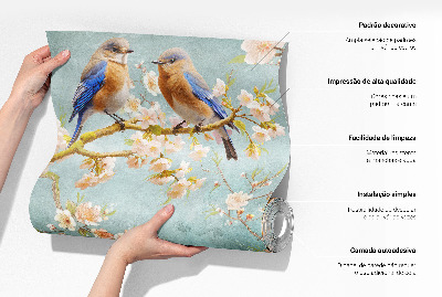 Selbstklebende Fototapete für die Wand mit blauem Wellenmotiv