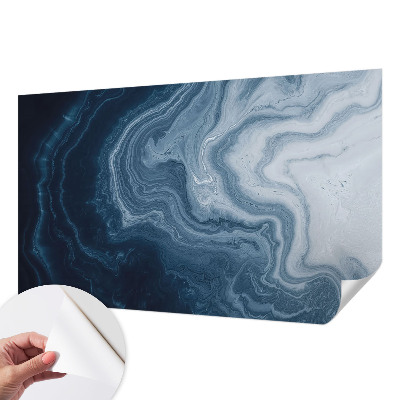 Selbstklebende Fototapete für die Wand mit blauem Wellenmotiv