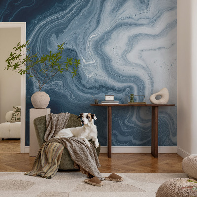 Selbstklebende Fototapete für die Wand mit blauem Wellenmotiv