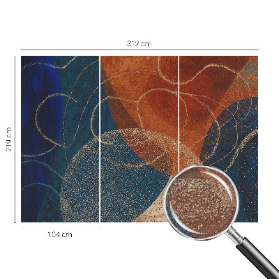 43D-Fototapete fürs Schlafzimmer Farbenfrohe Formen