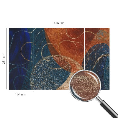 43D-Fototapete fürs Schlafzimmer Farbenfrohe Formen