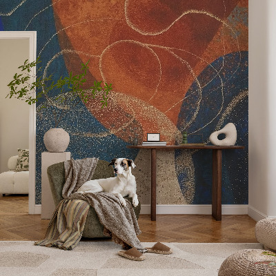 43D-Fototapete fürs Schlafzimmer Farbenfrohe Formen