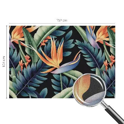 43D-Fototapete fürs Wohnzimmer mit paradiesischem Motiv
