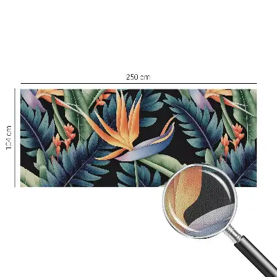 43D-Fototapete fürs Wohnzimmer mit paradiesischem Motiv