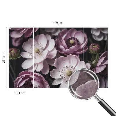 Fototapete in 3D-Optik mit floralem Motiv
