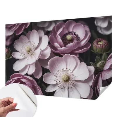 Fototapete in 3D-Optik mit floralem Motiv