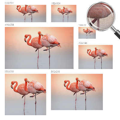 Selbstklebende Fototapete fürs Wohnzimmer mit zarten Flamingos als Motiv