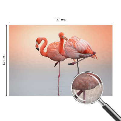 Selbstklebende Fototapete fürs Wohnzimmer mit zarten Flamingos als Motiv