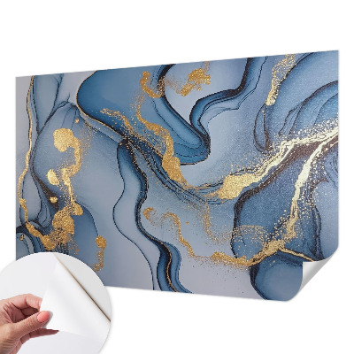 Hochwertige Bildtapete mit blauem Wellenmotiv