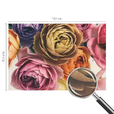 Fototapete in 3D-Optik mit bunten Rosen