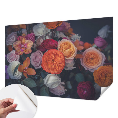 Selbstklebende Fototapete für die Wand mit buntem Blumenstrauß-Motiv