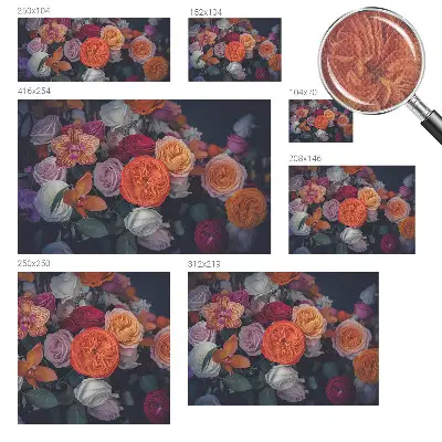 Selbstklebende Fototapete für die Wand mit buntem Blumenstrauß-Motiv