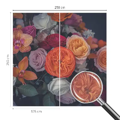 Selbstklebende Fototapete für die Wand mit buntem Blumenstrauß-Motiv