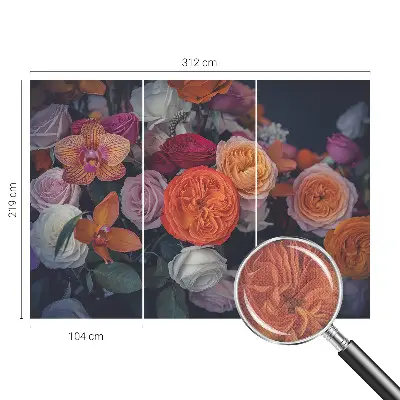 Selbstklebende Fototapete für die Wand mit buntem Blumenstrauß-Motiv