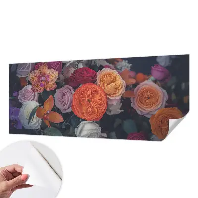 Selbstklebende Fototapete für die Wand mit buntem Blumenstrauß-Motiv