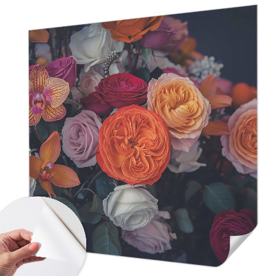 Selbstklebende Fototapete für die Wand Bunter Blumenstrauß