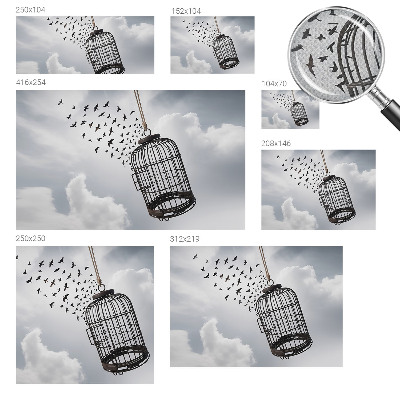 Selbstklebende Fototapete fürs Wohnzimmer Fliegende Vögel