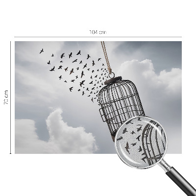 Selbstklebende Fototapete fürs Wohnzimmer mit fliegenden Vögeln als Motiv