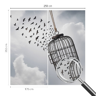 Selbstklebende Fototapete fürs Wohnzimmer mit fliegenden Vögeln als Motiv