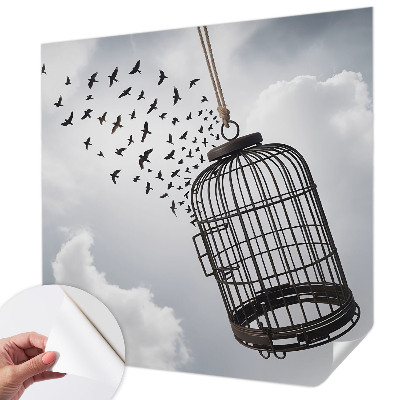 Selbstklebende Fototapete fürs Wohnzimmer mit fliegenden Vögeln als Motiv