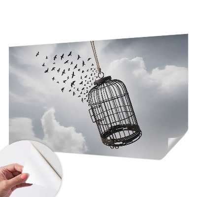 Selbstklebende Fototapete fürs Wohnzimmer mit fliegenden Vögeln als Motiv