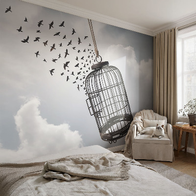 Selbstklebende Fototapete fürs Wohnzimmer Fliegende Vögel