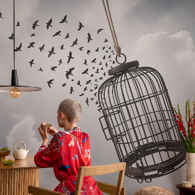 Selbstklebende Fototapete fürs Wohnzimmer mit fliegenden Vögeln als Motiv
