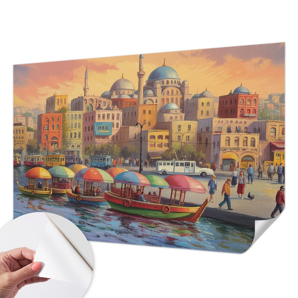 Selbstklebende Fototapete fürs Schlafzimmer mit Motiv einer Stadtküste