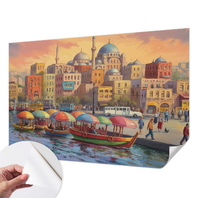 Selbstklebende Fototapete fürs Schlafzimmer mit Motiv einer Stadtküste