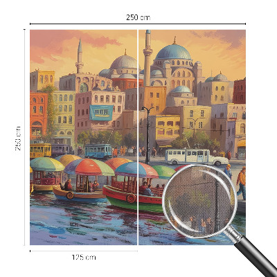 Selbstklebende Fototapete fürs Schlafzimmer mit Motiv einer Stadtküste