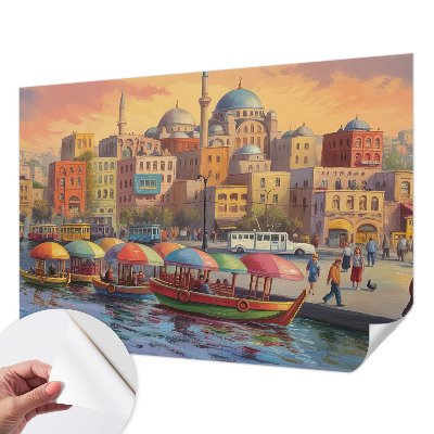 Selbstklebende Fototapete fürs Schlafzimmer mit Motiv einer Stadtküste