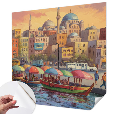 Selbstklebende Fototapete fürs Schlafzimmer mit Motiv einer Stadtküste