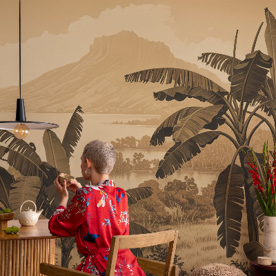 Selbstklebende Fototapete fürs Kinderzimmer mit tropischem Panorama