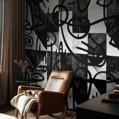 Selbstklebende Fototapete fürs Kinderzimmer Chaos zeichnen