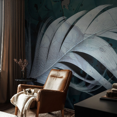 44D-Fototapete fürs Schlafzimmer mit ätherischem Federdesign