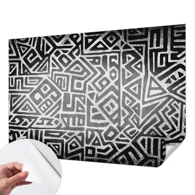 Selbstklebende Fototapete fürs Schlafzimmer mit geometrischem Labyrinth-Motiv
