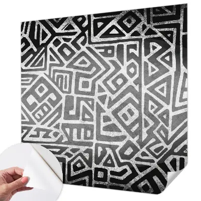 Selbstklebende Fototapete fürs Schlafzimmer mit geometrischem Labyrinth-Motiv