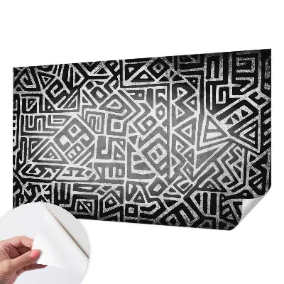 Selbstklebende Fototapete fürs Schlafzimmer mit geometrischem Labyrinth-Motiv