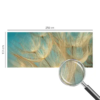 Fototapete in 3D-Optik mit ätherischem Löwenzahn-Motiv