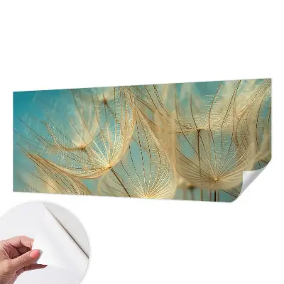 Fototapete in 3D-Optik mit ätherischem Löwenzahn-Motiv