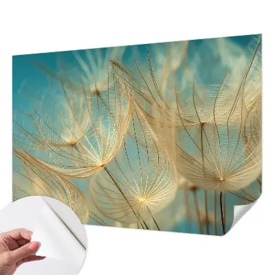 Fototapete in 3D-Optik mit ätherischem Löwenzahn-Motiv