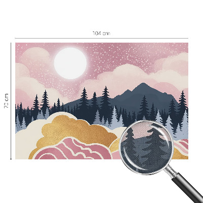 45D-Fototapete fürs Wohnzimmer Rosa Sonnenuntergang